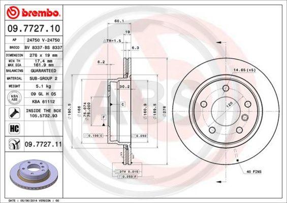 A.B.S. 09.7727.11 - Discofreno autozon.pro