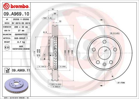 A.B.S. 09.A969.11 - Discofreno autozon.pro