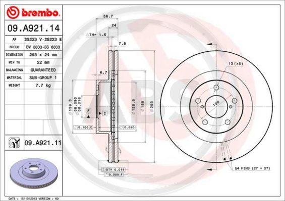 A.B.S. 09.A921.11 - Discofreno autozon.pro