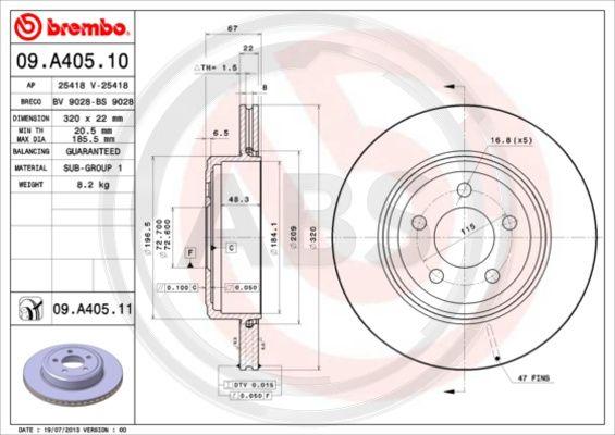 A.B.S. 09.A405.11 - Discofreno autozon.pro