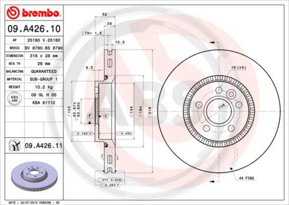 A.B.S. 09.A426.11 - Discofreno autozon.pro