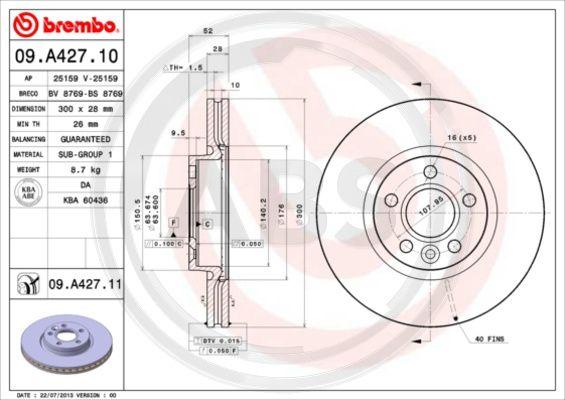 A.B.S. 09.A427.11 - Discofreno autozon.pro