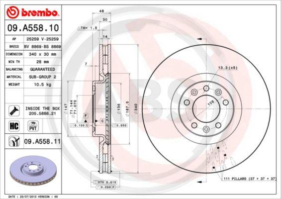 A.B.S. 09.A558.11 - Discofreno autozon.pro