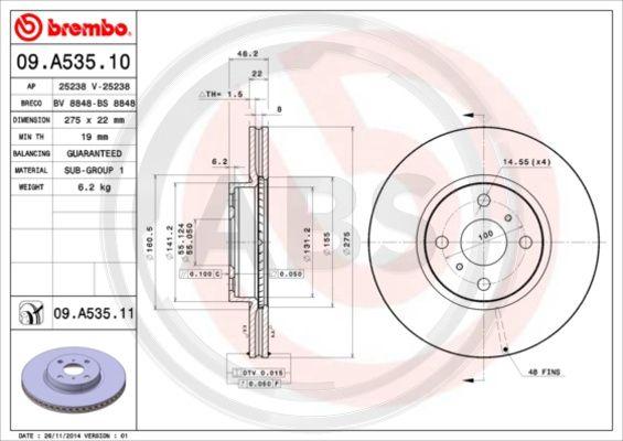 A.B.S. 09.A535.11 - Discofreno autozon.pro