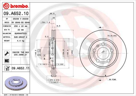 A.B.S. 09.A652.11 - Discofreno autozon.pro