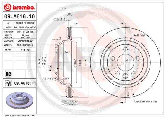 A.B.S. 09.A616.11 - Discofreno autozon.pro