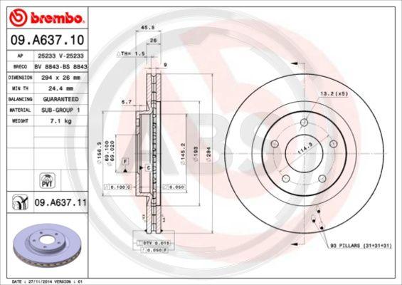 A.B.S. 09.A637.10 - Discofreno autozon.pro