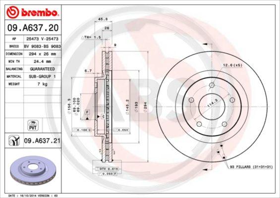 A.B.S. 09.A637.21 - Discofreno autozon.pro