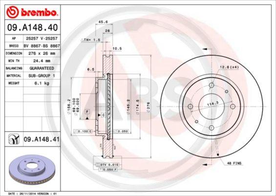 A.B.S. 09.A148.40 - Discofreno autozon.pro