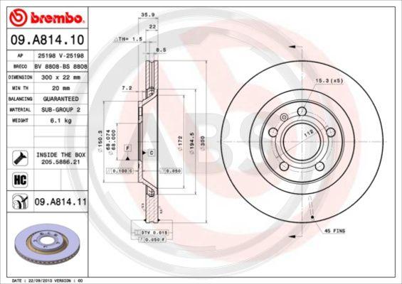 A.B.S. 09.A814.11 - Discofreno autozon.pro