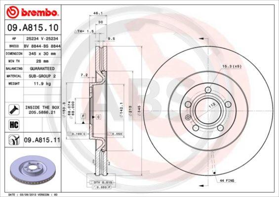 A.B.S. 09.A815.11 - Discofreno autozon.pro