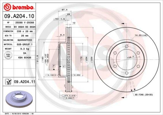 A.B.S. 09.A204.11 - Discofreno autozon.pro