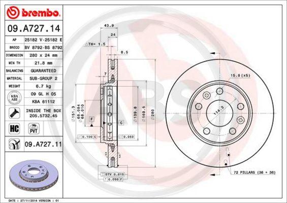 A.B.S. 09.A727.11 - Discofreno autozon.pro