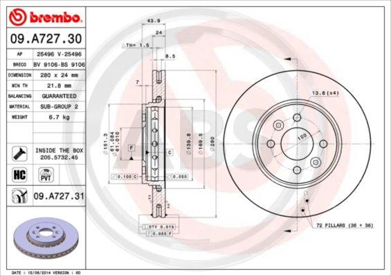 A.B.S. 09.A727.31 - Discofreno autozon.pro