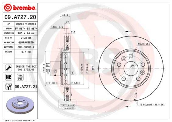 A.B.S. 09.A727.21 - Discofreno autozon.pro