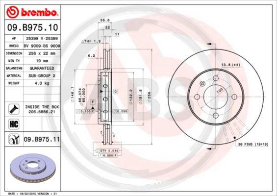 A.B.S. 09.B975.11 - Discofreno autozon.pro