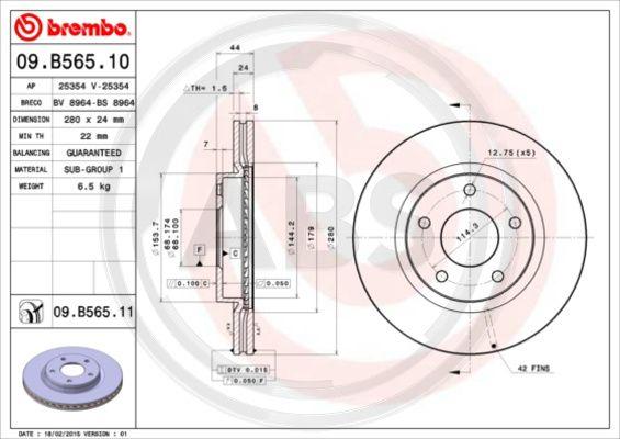 A.B.S. 09.B565.10 - Discofreno autozon.pro