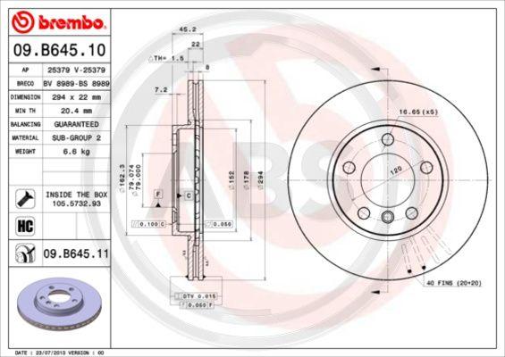 A.B.S. 09.B645.11 - Discofreno autozon.pro