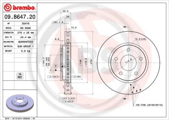 A.B.S. 09.B647.21 - Discofreno autozon.pro