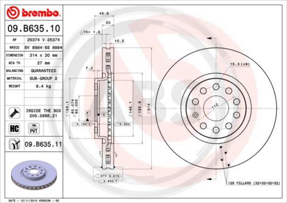 A.B.S. 09.B635.11 - Discofreno autozon.pro