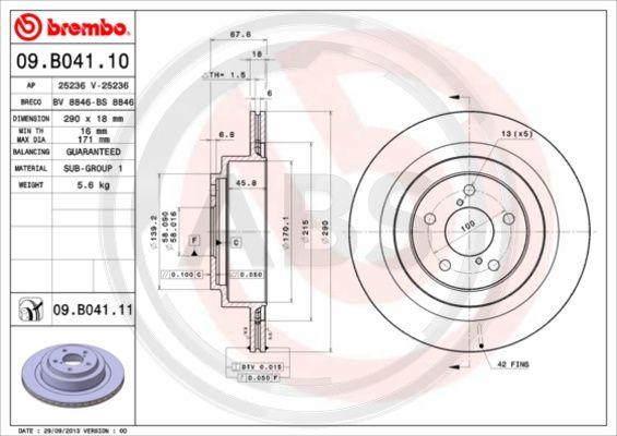 A.B.S. 09.B041.11 - Discofreno autozon.pro