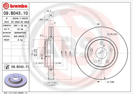 A.B.S. 09.B043.11 - Discofreno autozon.pro