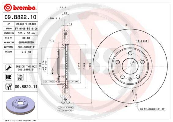 A.B.S. 09.B822.11 - Discofreno autozon.pro