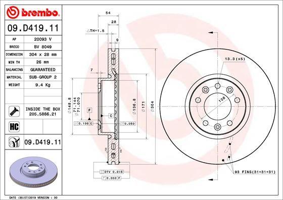 A.B.S. 09.D419.11 - Discofreno autozon.pro