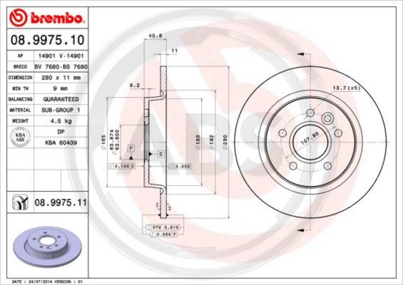 A.B.S. 08.9975.11 - Discofreno autozon.pro