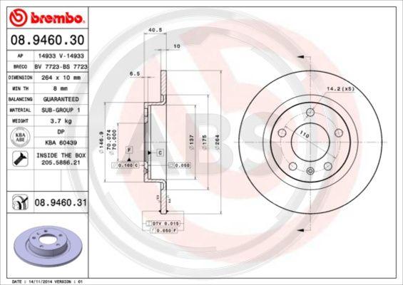 A.B.S. 08.9460.31 - Discofreno autozon.pro