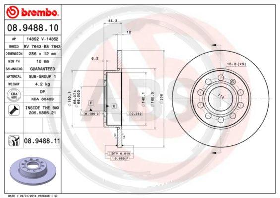 A.B.S. 08.9488.11 - Discofreno autozon.pro