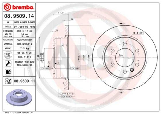 A.B.S. 08.9509.11 - Discofreno autozon.pro