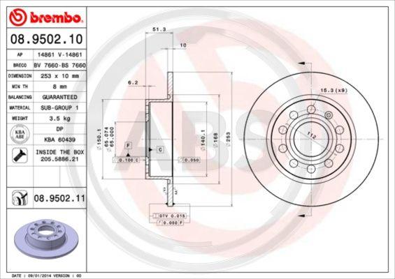 A.B.S. 08.9502.11 - Discofreno autozon.pro