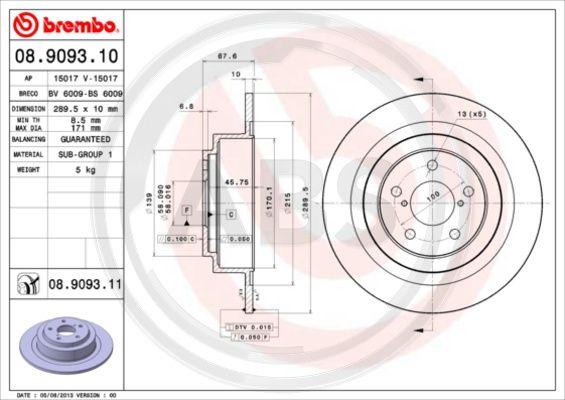 A.B.S. 08.9093.11 - Discofreno autozon.pro