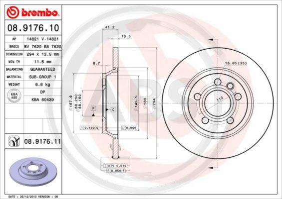 A.B.S. 08.9176.11 - Discofreno autozon.pro