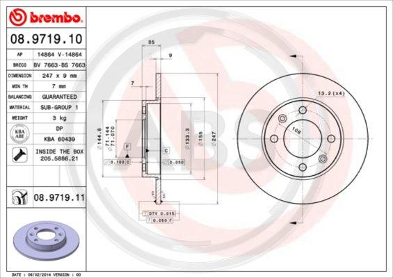 A.B.S. 08.9719.11 - Discofreno autozon.pro