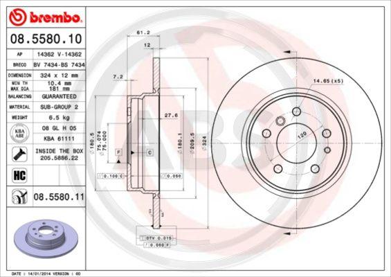 A.B.S. 08.5580.11 - Discofreno autozon.pro