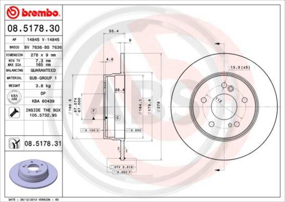 A.B.S. 08.5178.31 - Discofreno autozon.pro