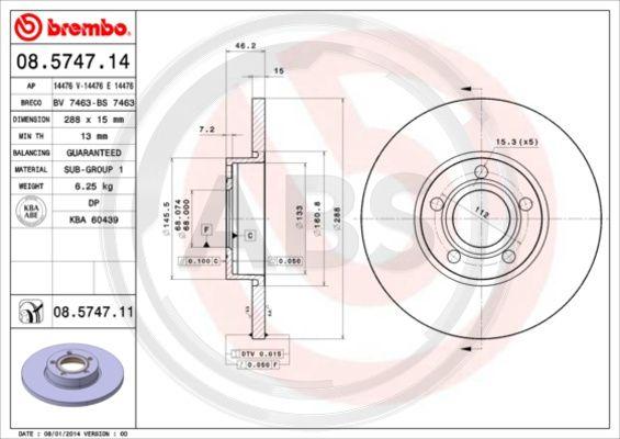 A.B.S. 08.5747.11 - Discofreno autozon.pro