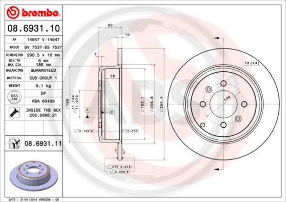 A.B.S. 08.6931.11 - Discofreno autozon.pro