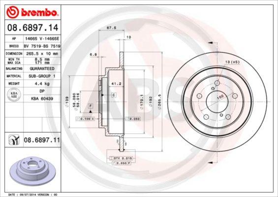 A.B.S. 08.6897.11 - Discofreno autozon.pro