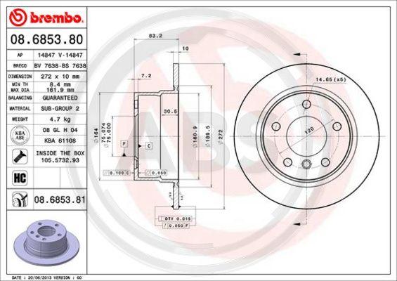 A.B.S. 08.6853.81 - Discofreno autozon.pro