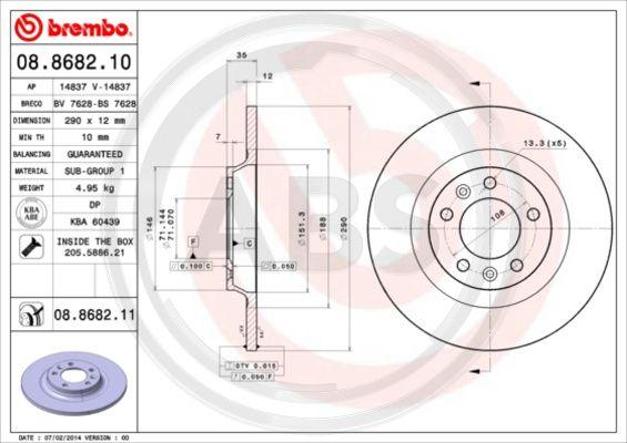 A.B.S. 08.8682.11 - Discofreno autozon.pro