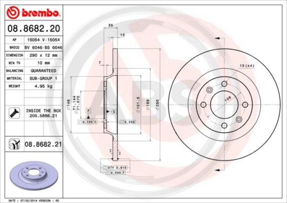 A.B.S. 08.8682.21 - Discofreno autozon.pro