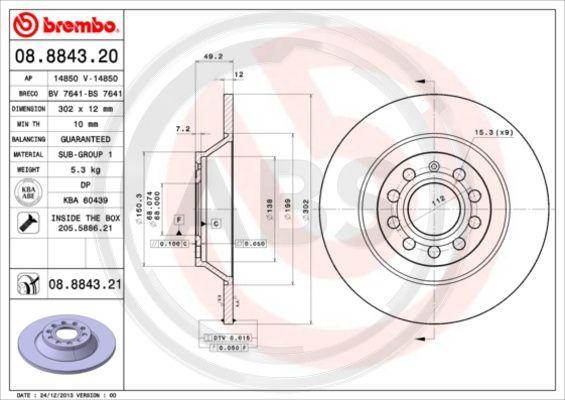 A.B.S. 08.8843.21 - Discofreno autozon.pro