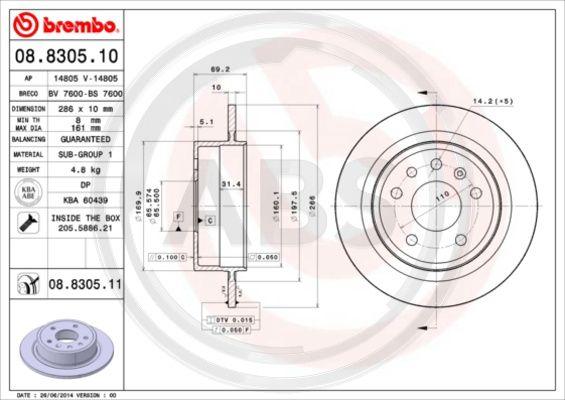 A.B.S. 08.8305.11 - Discofreno autozon.pro