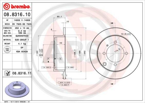 A.B.S. 08.8316.10 - Discofreno autozon.pro