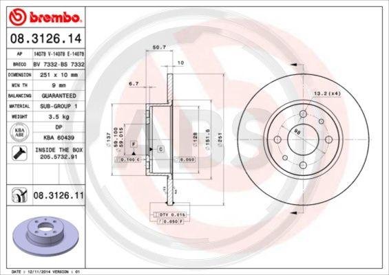 A.B.S. 08.3126.11 - Discofreno autozon.pro