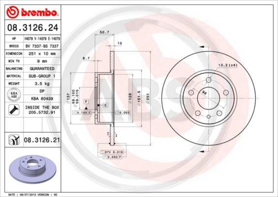 A.B.S. 08.3126.21 - Discofreno autozon.pro