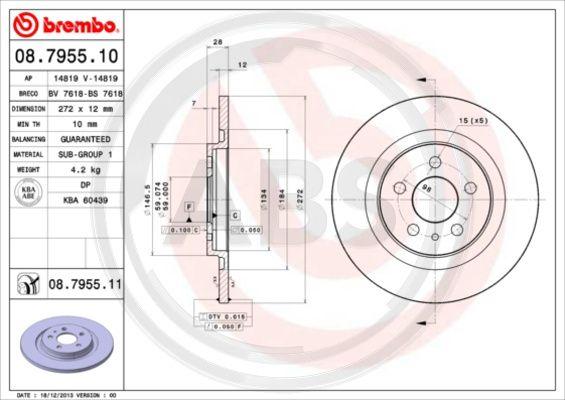 A.B.S. 08.7955.11 - Discofreno autozon.pro